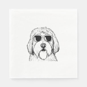 Old English Sheepdog Sketch Drawing Art Dog Lover Napkin