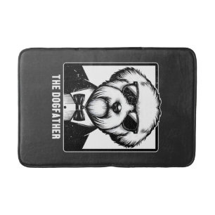 Old English Sheepdog The Dogfather Tuxedo Cool Fun Bath Mat