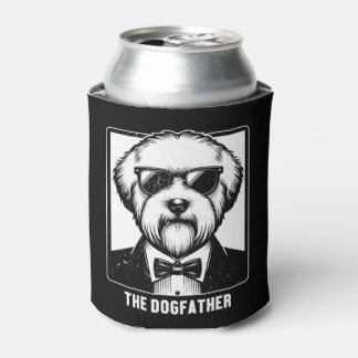 Old English Sheepdog The Dogfather Tuxedo Cool Fun Can Cooler