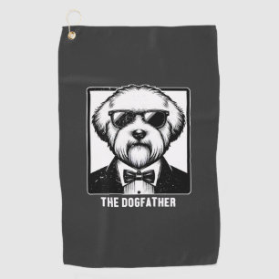 Old English Sheepdog The Dogfather Tuxedo Cool Fun Golf Towel