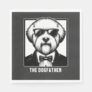 Old English Sheepdog The Dogfather Tuxedo Cool Fun Napkin