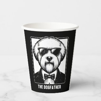 Old English Sheepdog The Dogfather Tuxedo Cool Fun Paper Cups