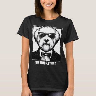 Old English Sheepdog The Dogfather Tuxedo Cool Fun T-Shirt