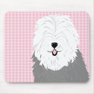 Old English Sheepdog (with covered eyes) Mouse Mat