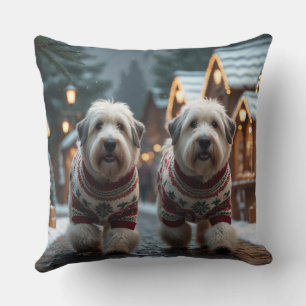 Old English Sheepdogs Christmas Snow Holiday Cushion