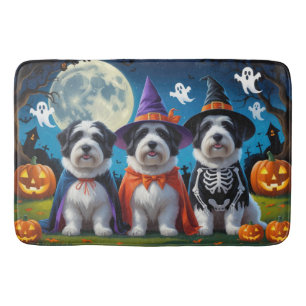 Old English Sheepdogs Pumpkin Halloween Funny Bath Mat