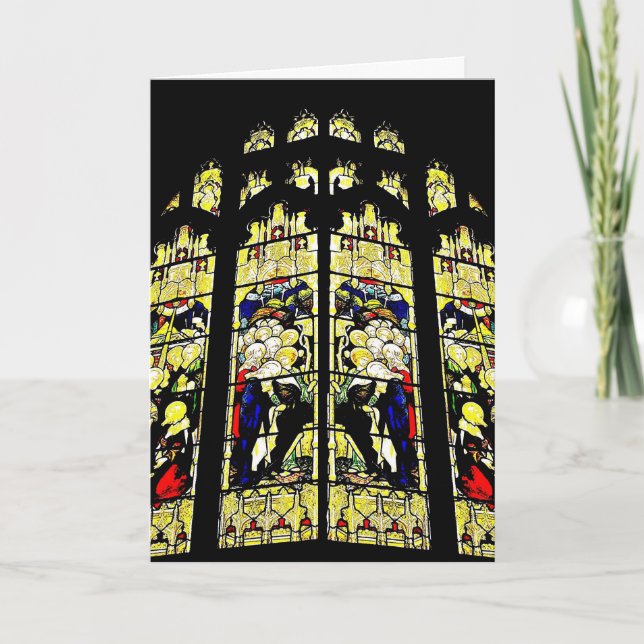 Old English Stained Glass Card (Front)