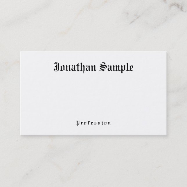 Old English Text Nostalgic Classic Look Template Business Card (Front)