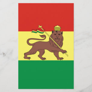 Old Ethiopian Flag with Lion of Judah