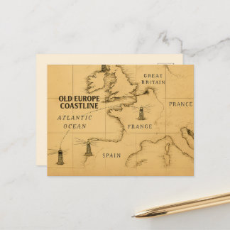 Old Europe Coastline Postcard