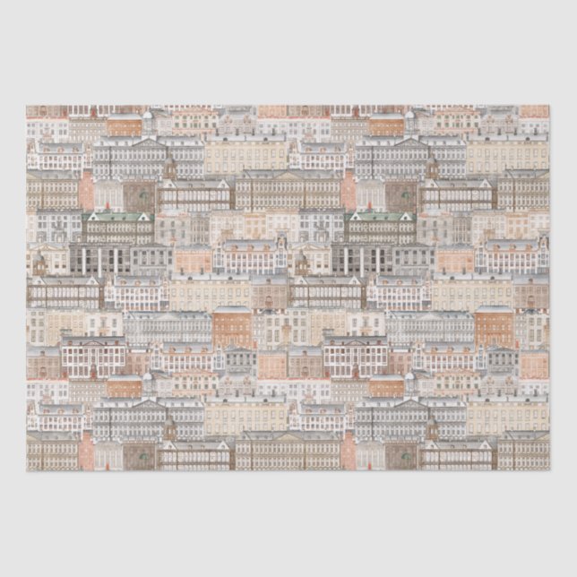 Old European Buildings Tissue Paper (Front)