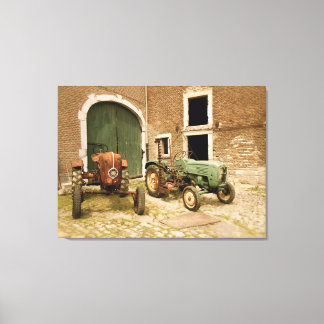 Old European Tractors Canvas Print
