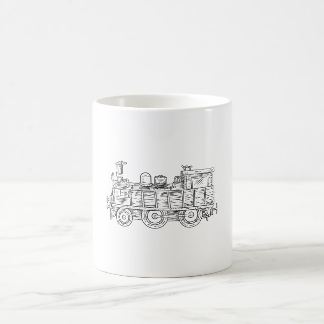 Old European Train Vector Coffee Mug (Center)