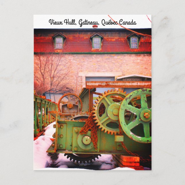 Old Factory Machinery Gears Wheels Vieux Hull Postcard (Front)