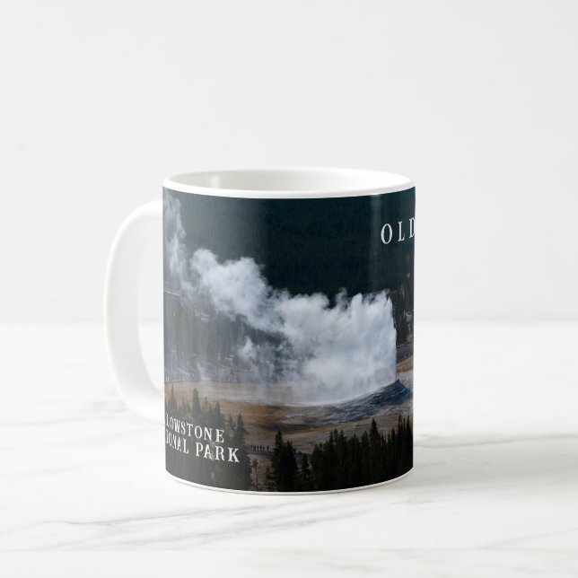 Old Faithful Geyser Eruption Yellowstone Coffee Mug (Front Left)