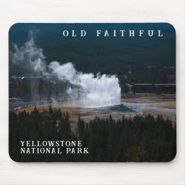 Old Faithful Geyser Eruption Yellowstone Mouse Mat (Front)