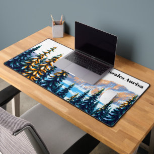 Old Faithful Geyser Winter Yellowstone Desk Mat