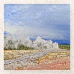 Old Faithful Geyser, Yellowstone National Park Glass Coaster