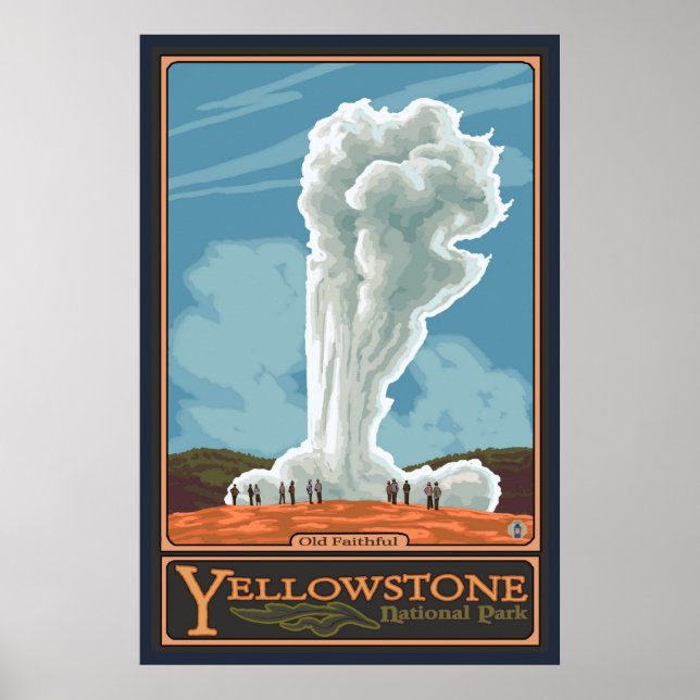 Old Faithful Geyser - Yellowstone Nat'l Park Poster (Front)