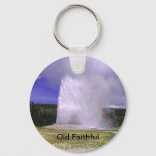 Old Faithful in Yellowstone National Park Key Ring