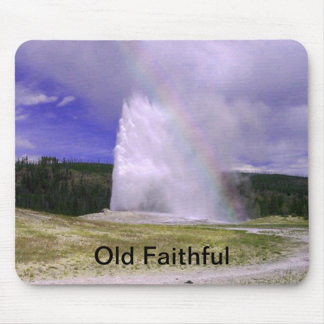 Old Faithful in Yellowstone National Park Mouse Mat (Front)