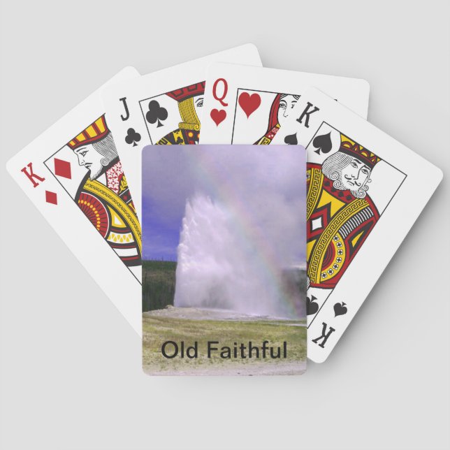 Old Faithful in Yellowstone National Park Playing Cards (Back)