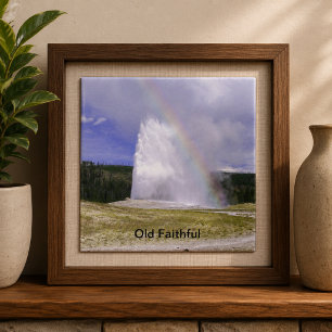 Old Faithful in Yellowstone National Park Tile