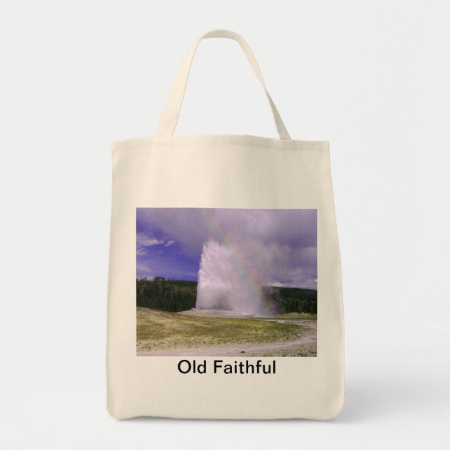 Old Faithful in Yellowstone National Park Tote Bag (Front)