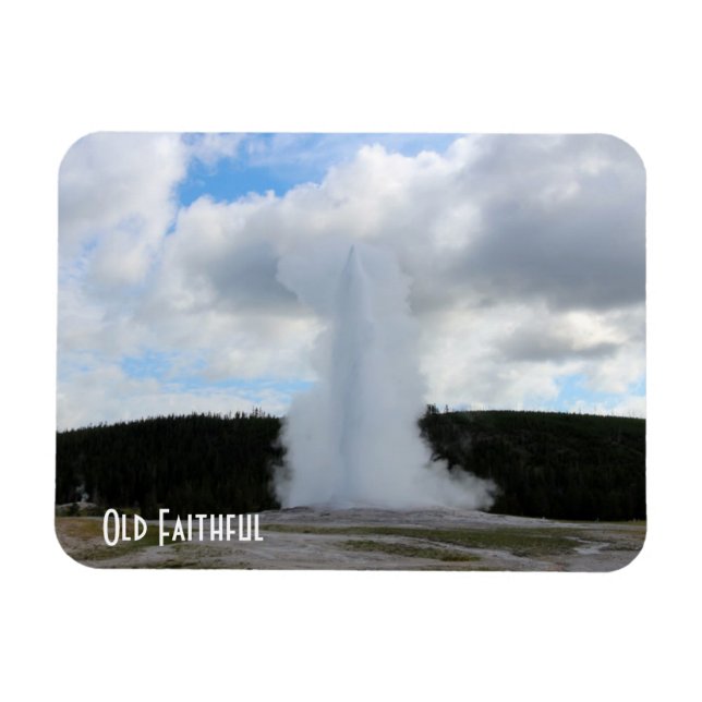 Old Faithful Photo at Yellowstone Magnet (Horizontal)