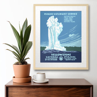 Old Faithful Vintage Travel Poster