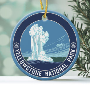 Old Faithful - Yellowstone National Park Souvenir Ceramic Tree Decoration