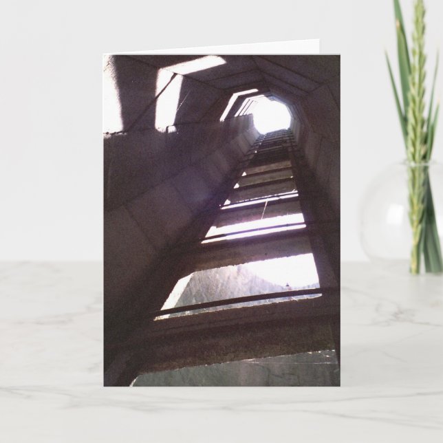 Old Farm Buildings Barn Silo Ladder Photo Card (Front)