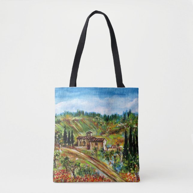 OLD FARM HOUSE IN TUSCANY LANDSCAPE TOTE BAG (Front)