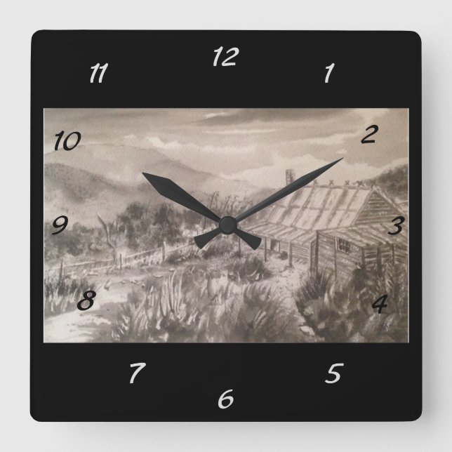 Old farm house square wall clock (Front)