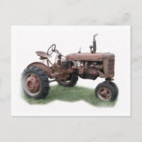 Old Farm Tractor Postcard