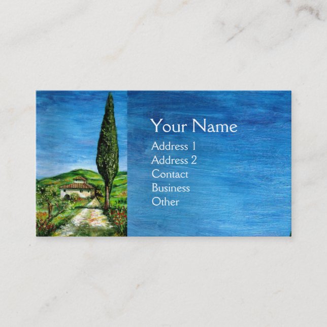 Old Farmhouse Chianti,Tuscany Landscape / Blue Sky Business Card (Front)