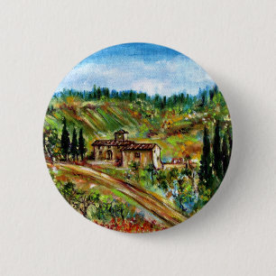 OLD FARMHOUSE IN CHIANTI -TUSCANY 6 CM ROUND BADGE