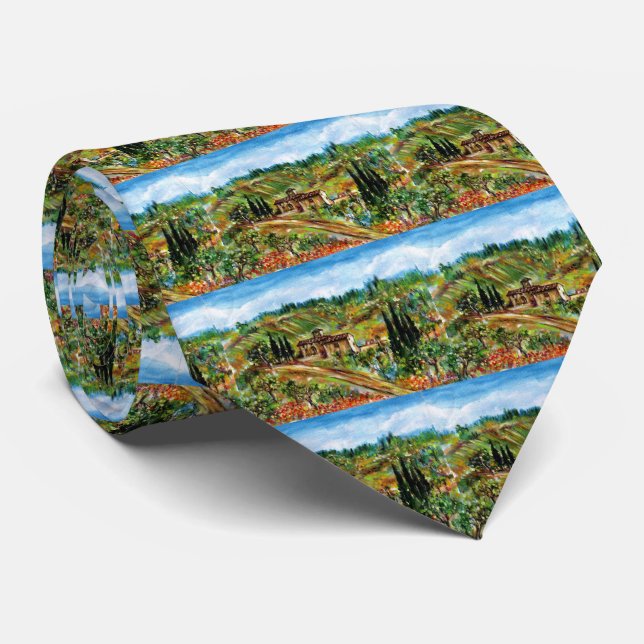OLD FARMHOUSE IN CHIANTI -TUSCANY TIE (Rolled)