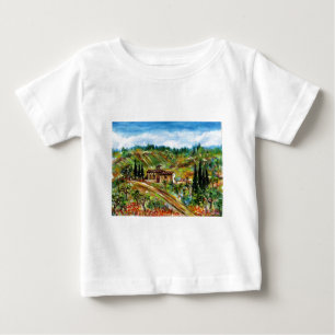 OLD FARMHOUSE,OLIVE TREES IN TUSCANY LANDSCAPE BABY T-Shirt