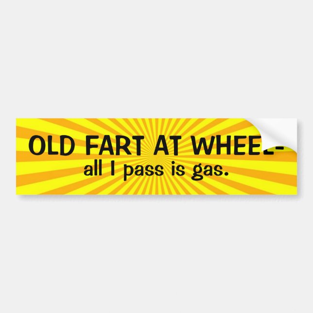 Old Fart at Wheel Bumper Sticker (Front)