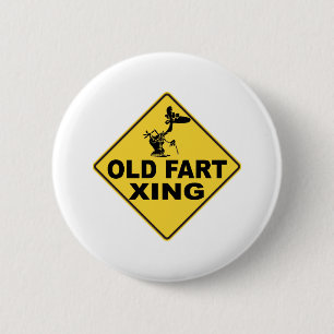 Old Fart Crossing 6 Cm Round Badge
