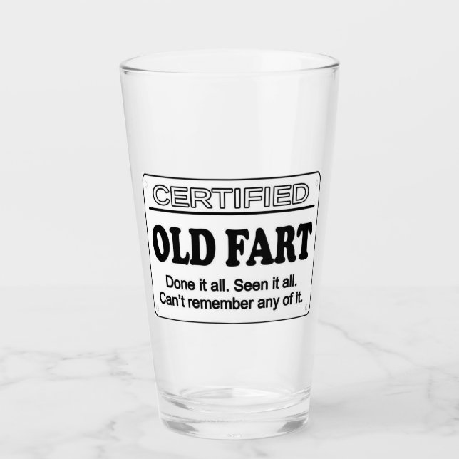 Old fart Drinking Glass (Front)