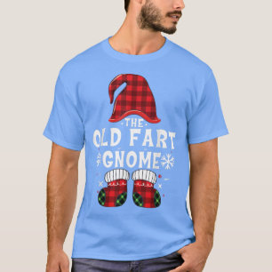 Old Fart Gnome Buffalo Plaid Christmas Family Gnom T-Shirt