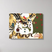 Old Fashion Abstract Snowmen | Season Greetings