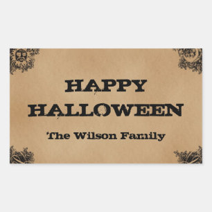 Old Fashion Board Inspired Halloween Rectangular Sticker