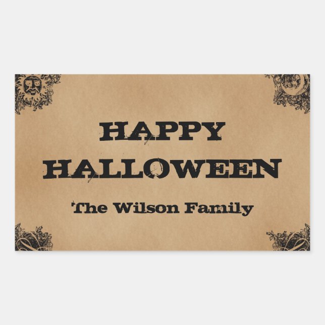 Old Fashion Board Inspired Halloween Rectangular Sticker (Front)