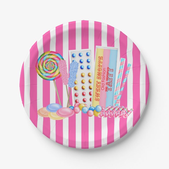 Old Fashion Candy paper Plate (Front)