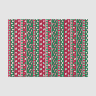 Old Fashion Christmas Candies Stripes Pattern Tissue Paper