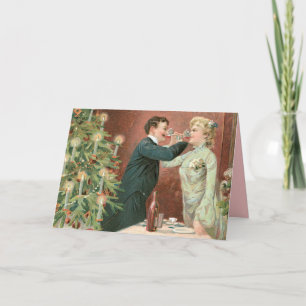 Old Fashion Christmas Cards Vintage Couple