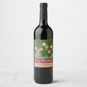 Old Fashion Christmas Decoration Design Wine Label